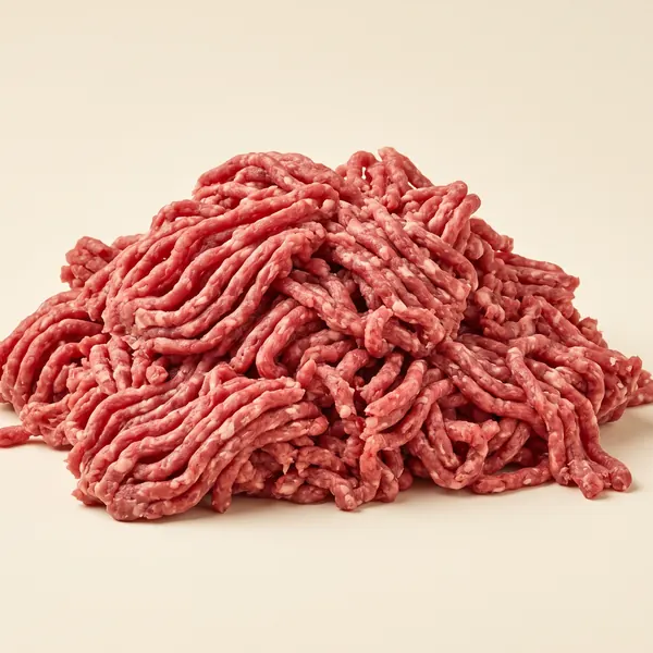 Porção de carne bovina moída crua